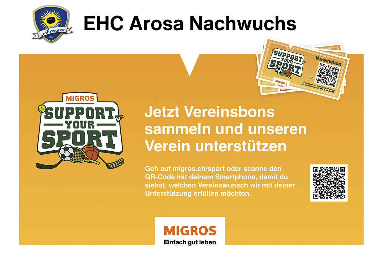 Grafik Support your Sport der Migros_Unterstützung Nachwuchs EHC Arosa