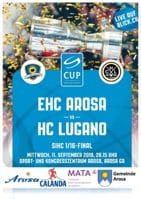 Titelseite Matchflyer EHC Arosa - HC Lugano.