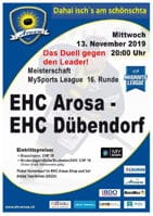 Matchflyer EHC Arosa - EHC Dübendorf, Seite 1