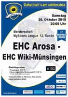 Matchflyer EHC Arosa - EHC Wiki-Münsingen